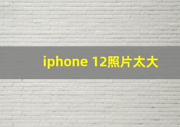 iphone 12照片太大